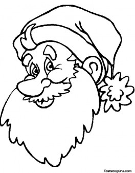 264x338 Print Out Of Christmas Santa Face Coloring