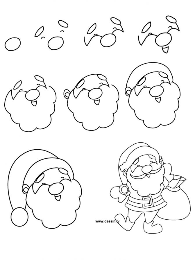 Santa Face Drawing at GetDrawings | Free download