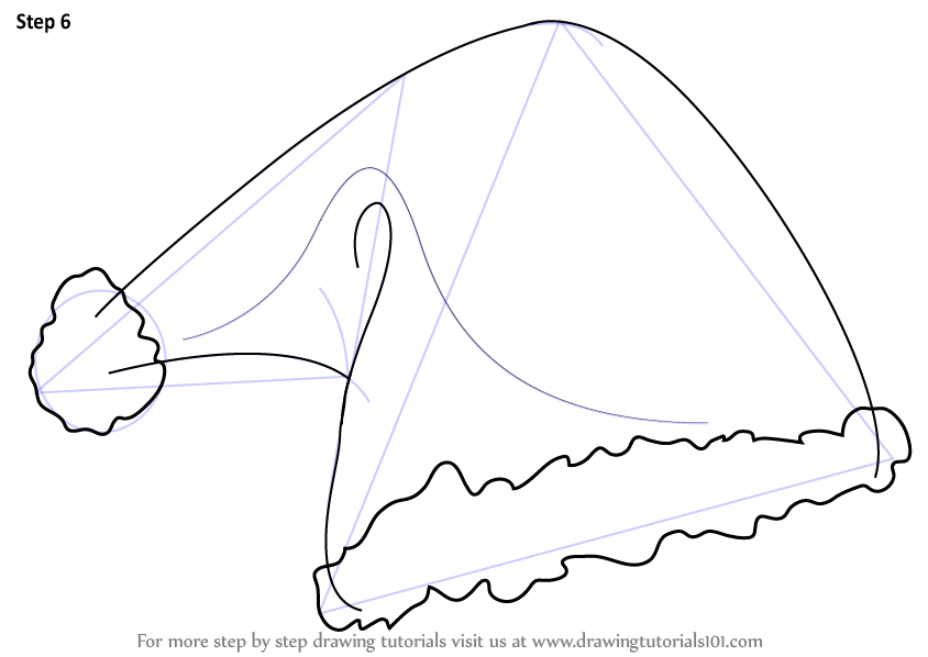 844x598 Learn How To Draw Santa's Hat (Christmas) Step By Step Drawing