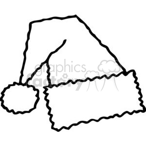 300x300 Royalty Free Black And White Santa Hat 378205 Vector Clip Art