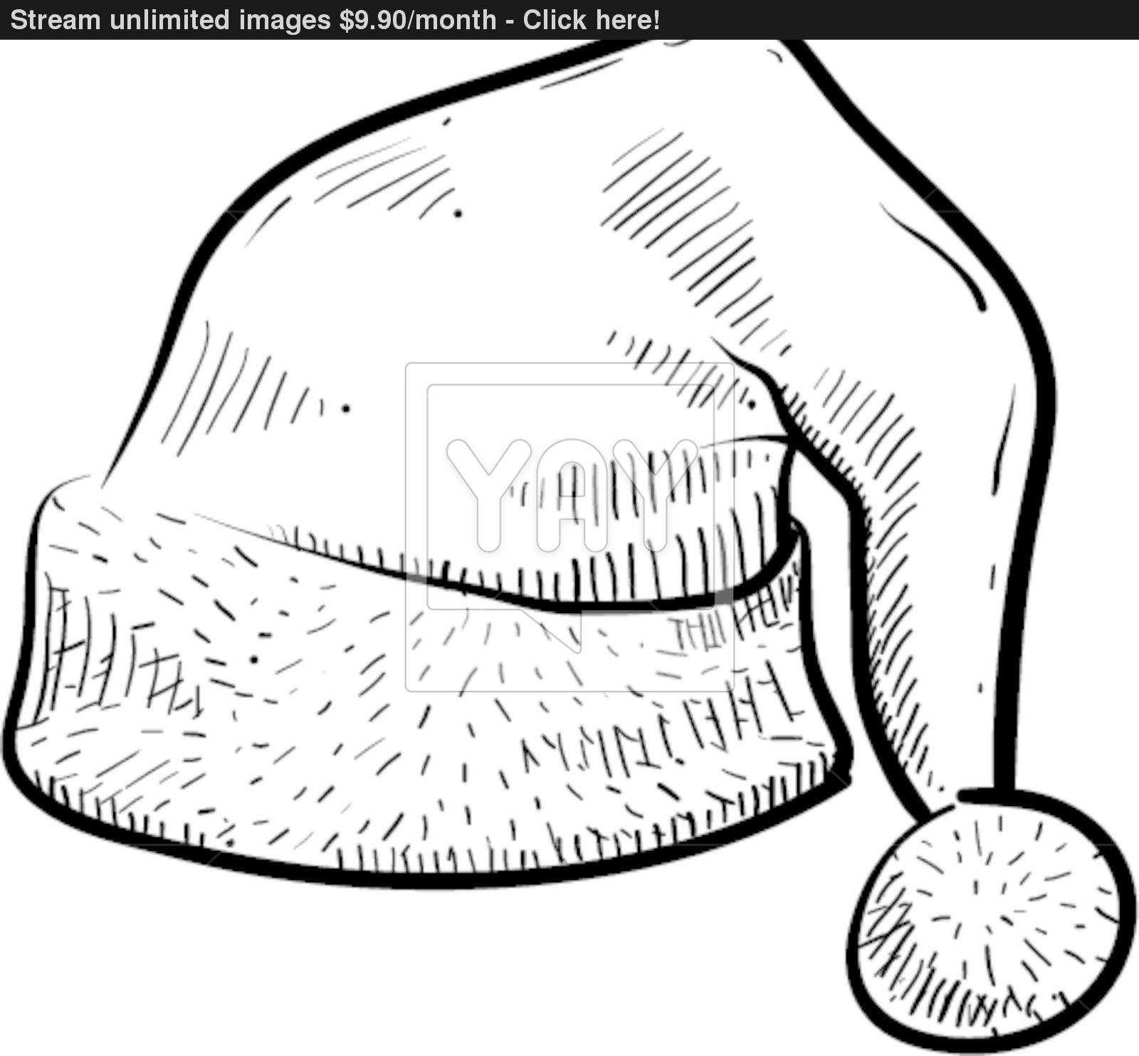 1600x1483 Santa Hat Sketch Vector