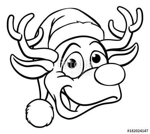 500x446 Christmas Santa Hat Reindeer Stock Image And Royalty Free Vector