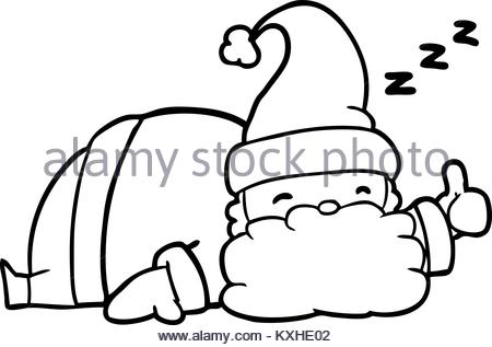 450x317 Cartoon Sleepy Santa Giving Thumbs Up Symbol Stock Vector Art