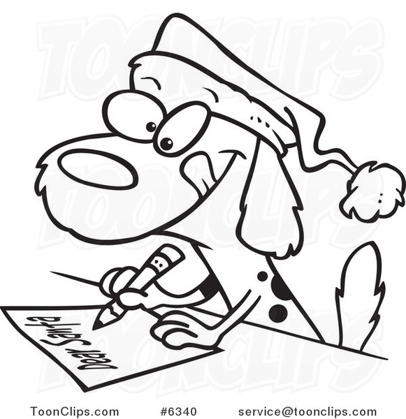 581x600 Cartoon Black And White Line Drawing Of A Dog Writing A Letter