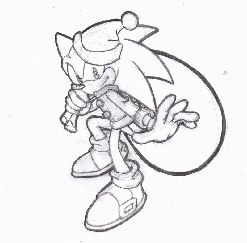 800x789 Santa Sonic Pencil By Lightningchaos2010