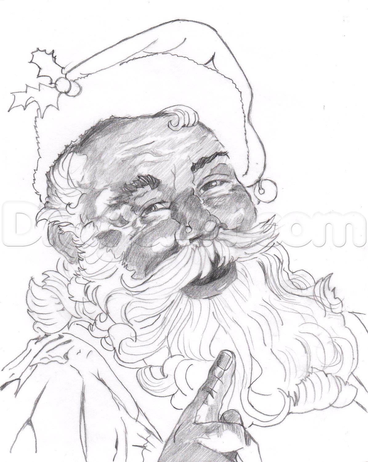 1195x1500 Drawn Santa Realistic