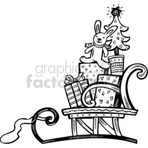 300x300 Royalty Free Santa Sleigh 381075 Vector Clip Art Image