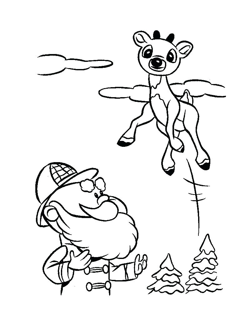 800x1034 And Reindeer Coloring Page Santa Elves Pages Printable Sleigh