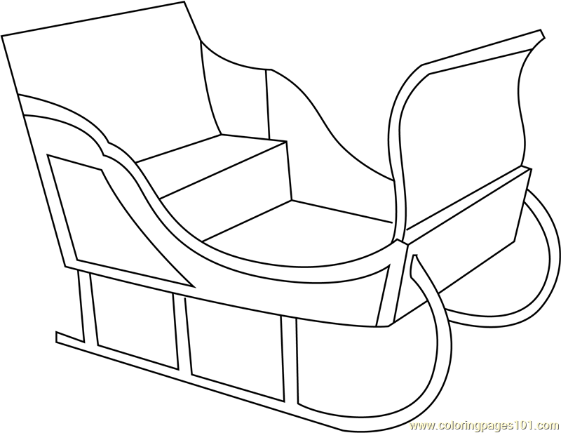 800x617 Santa's Sleigh Simple Coloring Page