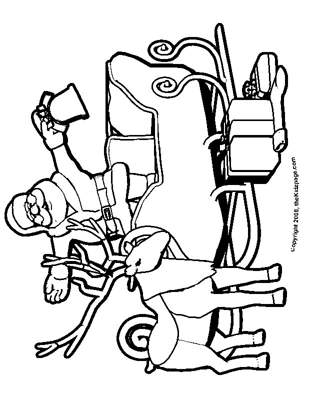 628x796 Santa, Sleigh And Reindeer Free Coloring Pages For Kids