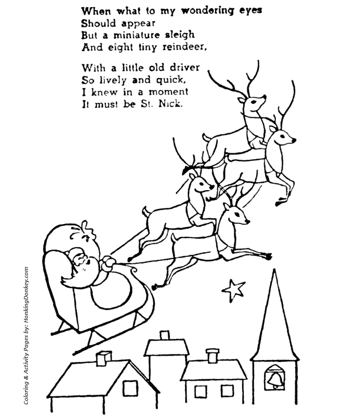 670x820 Santa And Reindeer Coloring Pages