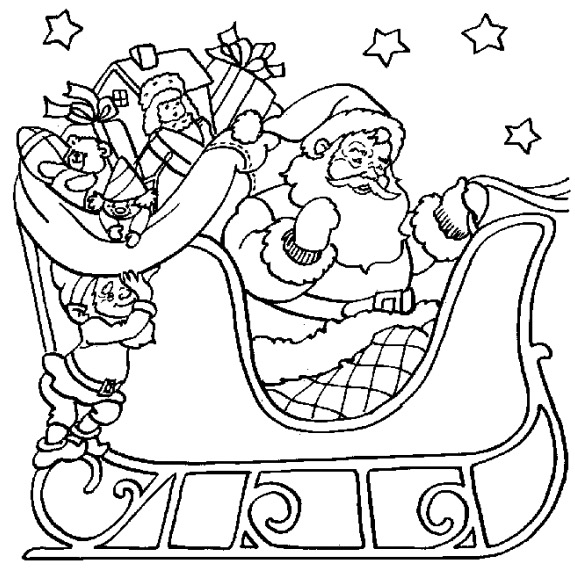 575x575 Santa Sleigh Coloring Page Amp Coloring Book