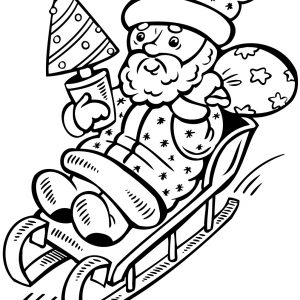 300x300 Santa Sleigh Coloring Pages Printable New And Reindeer Coloring