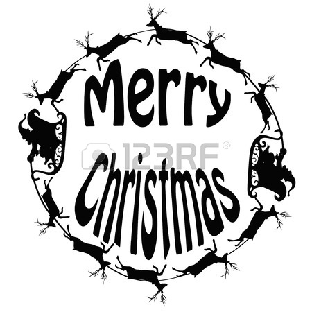 450x450 3 Different Kind Of Colors Of Santa Sleigh And Reindeers Royalty