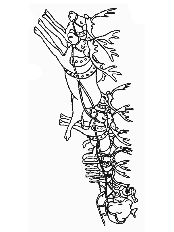 606x808 Santa Sleigh Coloring Page 331192
