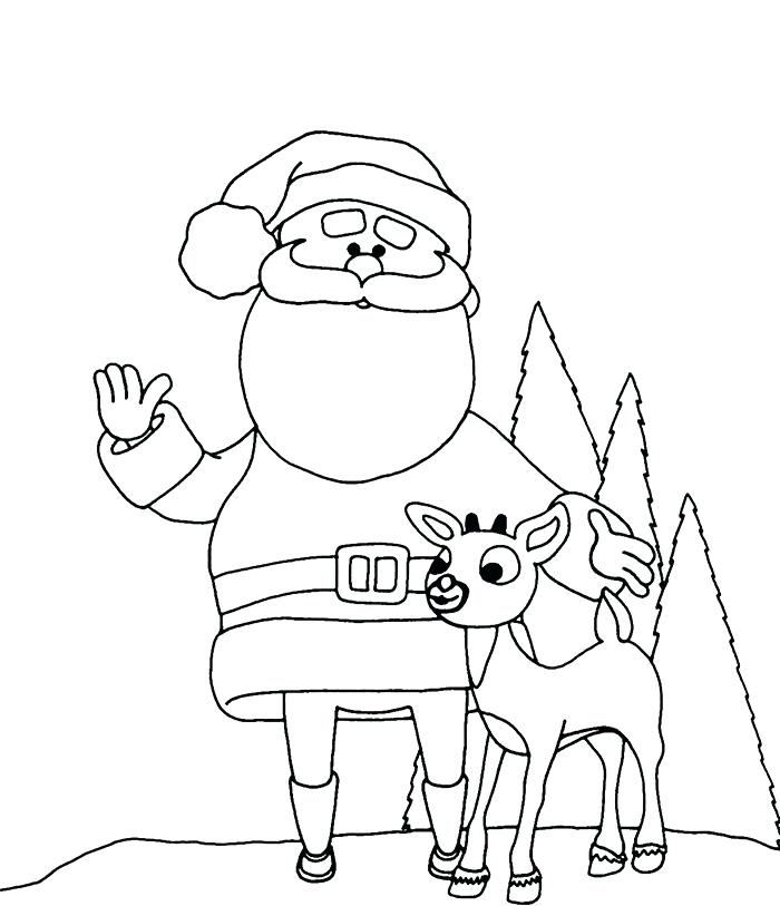 700x813 Coloring Page Santa With Rein Deer Coloring Page Coloring Page
