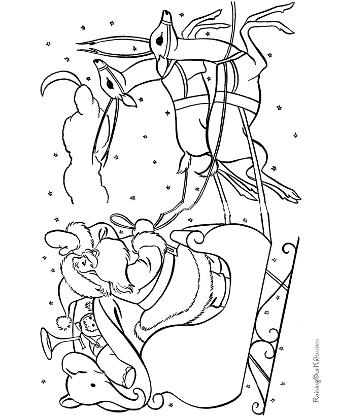 670x820 Coloring Pages Santa Sleigh And Reindeer Coloring Page
