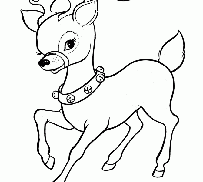 670x600 Coloring Picture Of Santa Reindeer Reindeer Coloring Pages