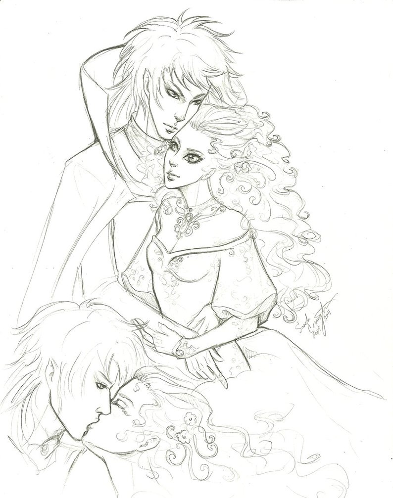 794x1007 Sweet Kiss Sarah And Jareth By Misschievious