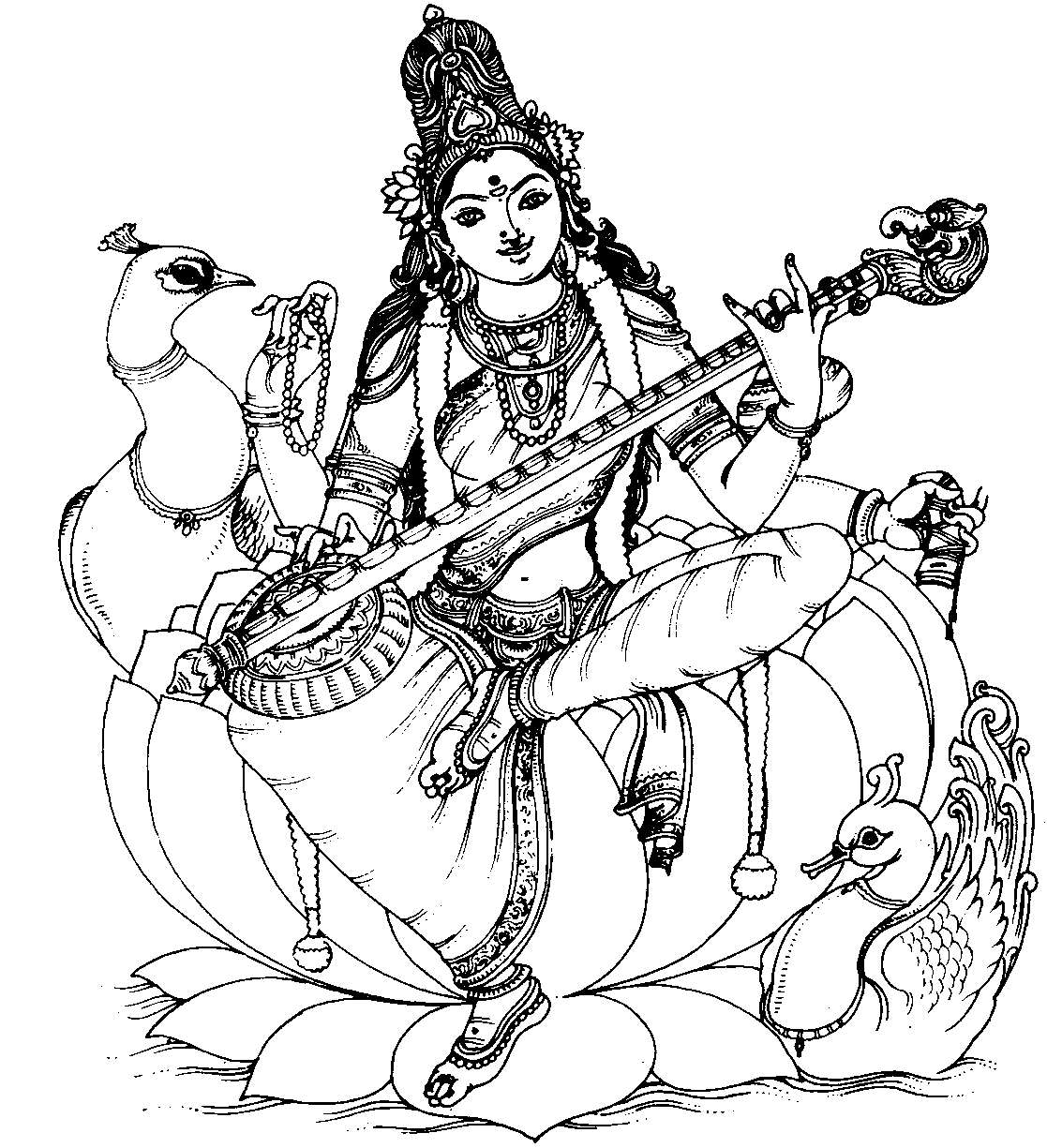 1117x1225 Saraswati Motif Hindu Inspiration Hinduism