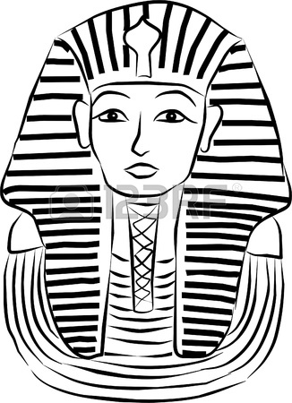 326x450 Drawing Of A Golden Egyptian Pharaoh Ilustraciones Vectoriales