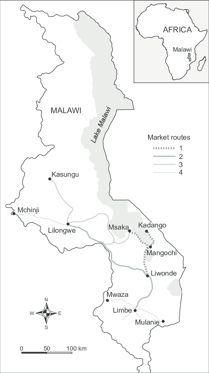 718x1279 Map Of Malawi Showing The Main Trading Routes For The Lake Sardine
