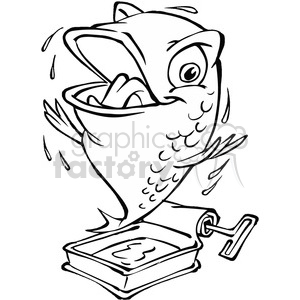 300x300 Royalty Free Black And White Sardines 389866 Vector Clip Art Image