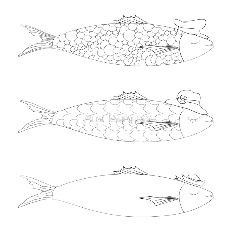 800x800 Traditional Portuguese Sardines Icon Stickers By Ana Marques