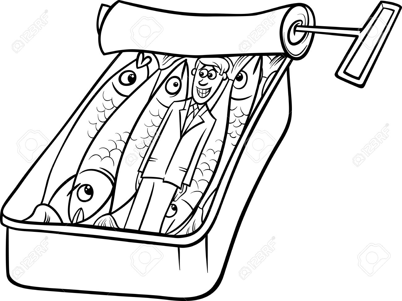 1300x975 Black And White Cartoon Humor Concept Of Packed Like Sardines