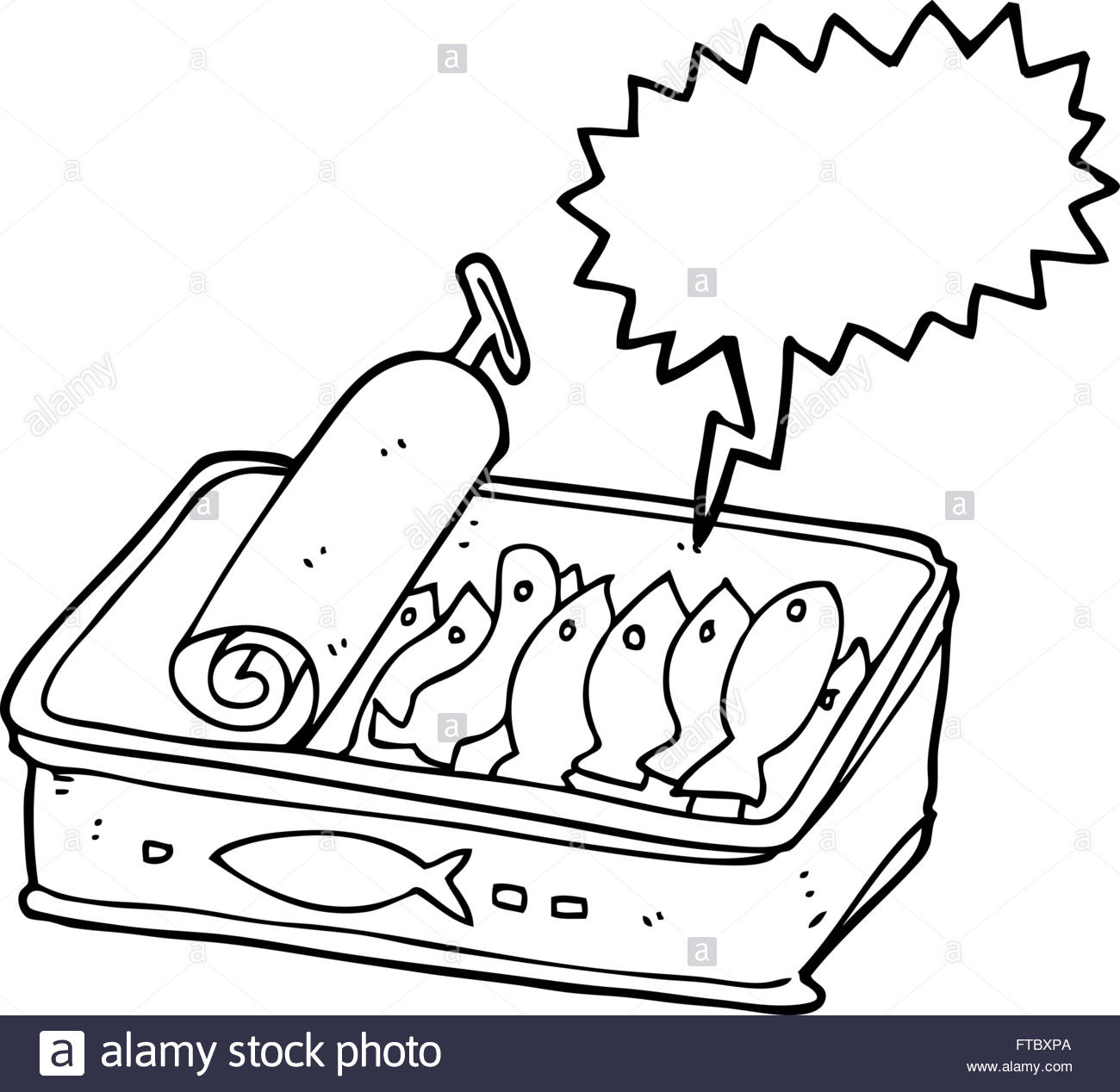 1300x1268 Freehand Drawn Speech Bubble Cartoon Can Of Sardines Stock Vector