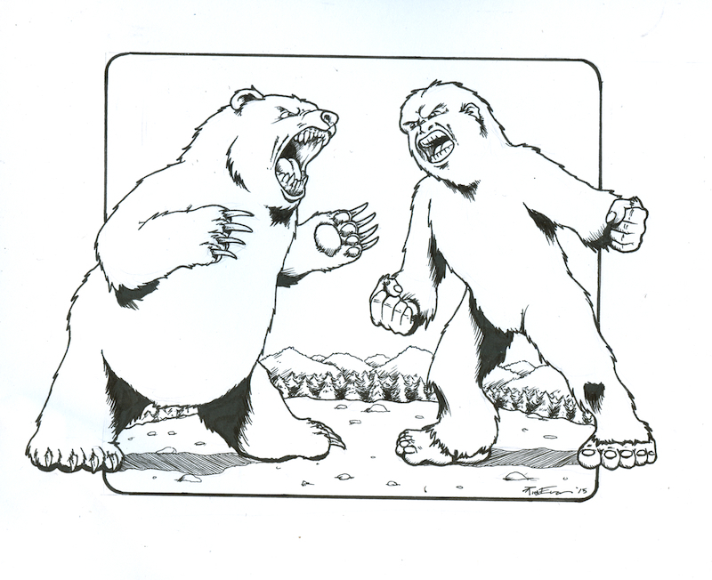 800x652 Sasquatch Vs. Bear By Barkon68
