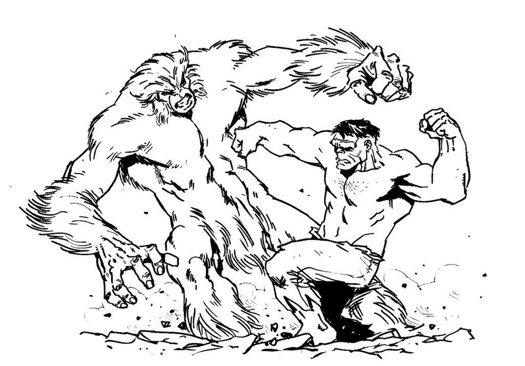 1024x715 Sasquatch Vs Hulk By Toze Barnabe