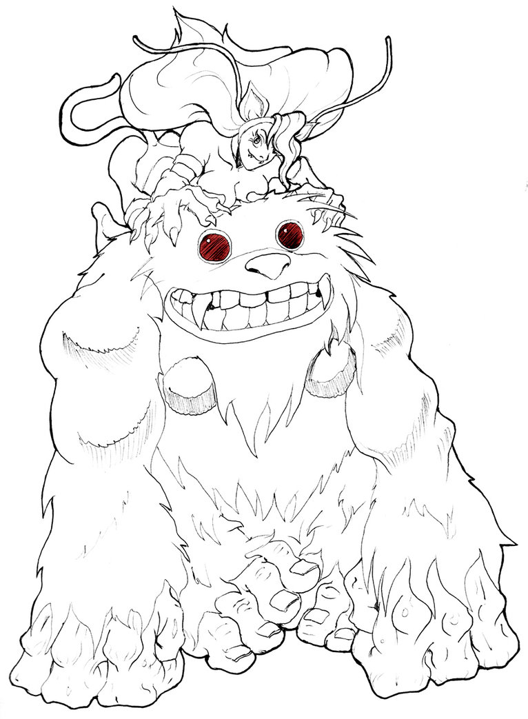 766x1043 Sasquatch And Felicia Line Art By Galim