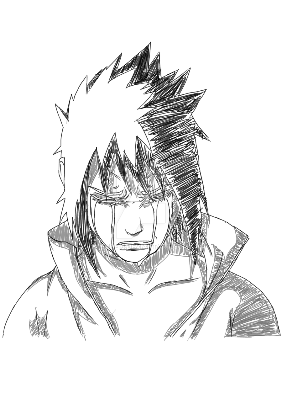 900x1272 Sasuke Sketch Cry By Fade13