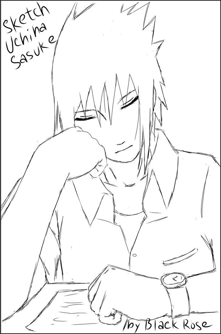 726x1100 Sketch Uchiha Sasuke By Byblackrose