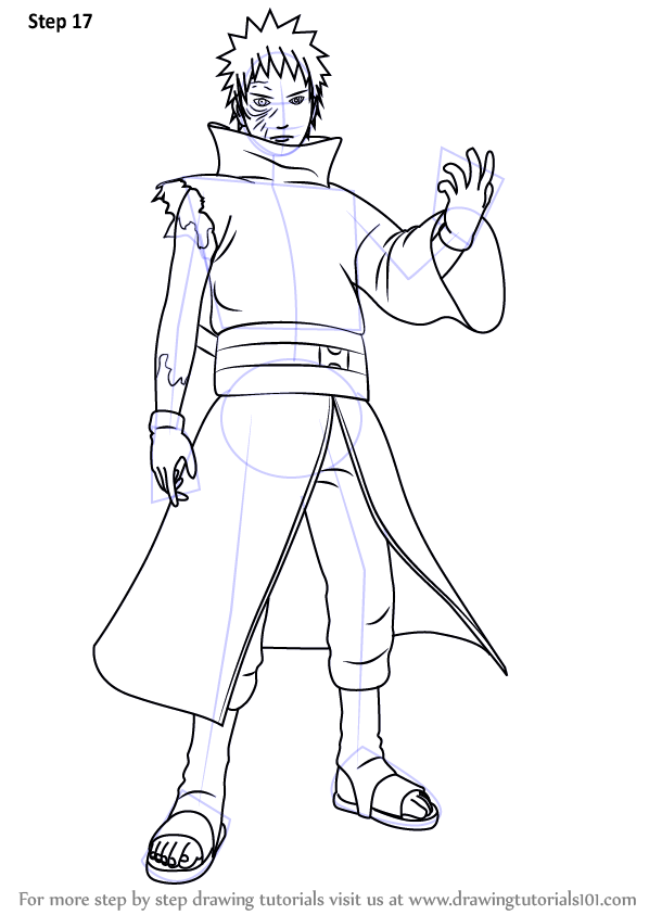 598x843 Learn How To Draw Obito Uchiha From Naruto (Naruto) Step By Step