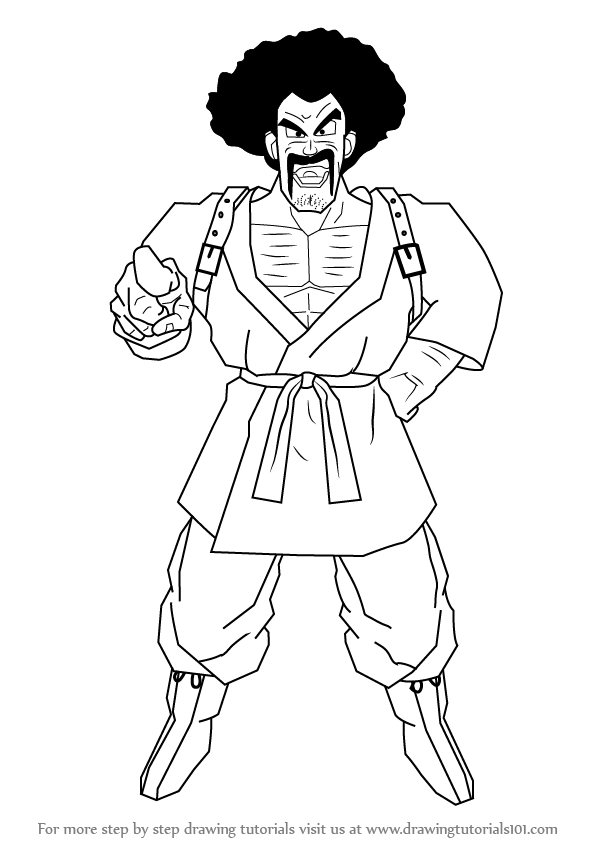 599x844 Learn How To Draw Mr Satan From Dragon Ball Z (Dragon Ball Z) Step