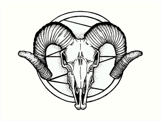 549x413 Satan Goat Skull Dotwork Art Prints By 0xdeaddead Redbubble