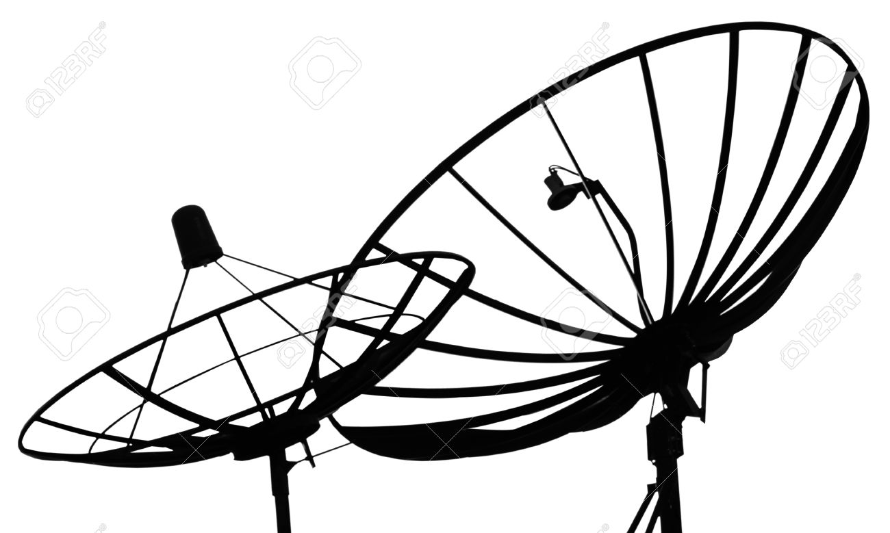 1300x779 Satellite Dish On A White Background Stock Photo, Picture