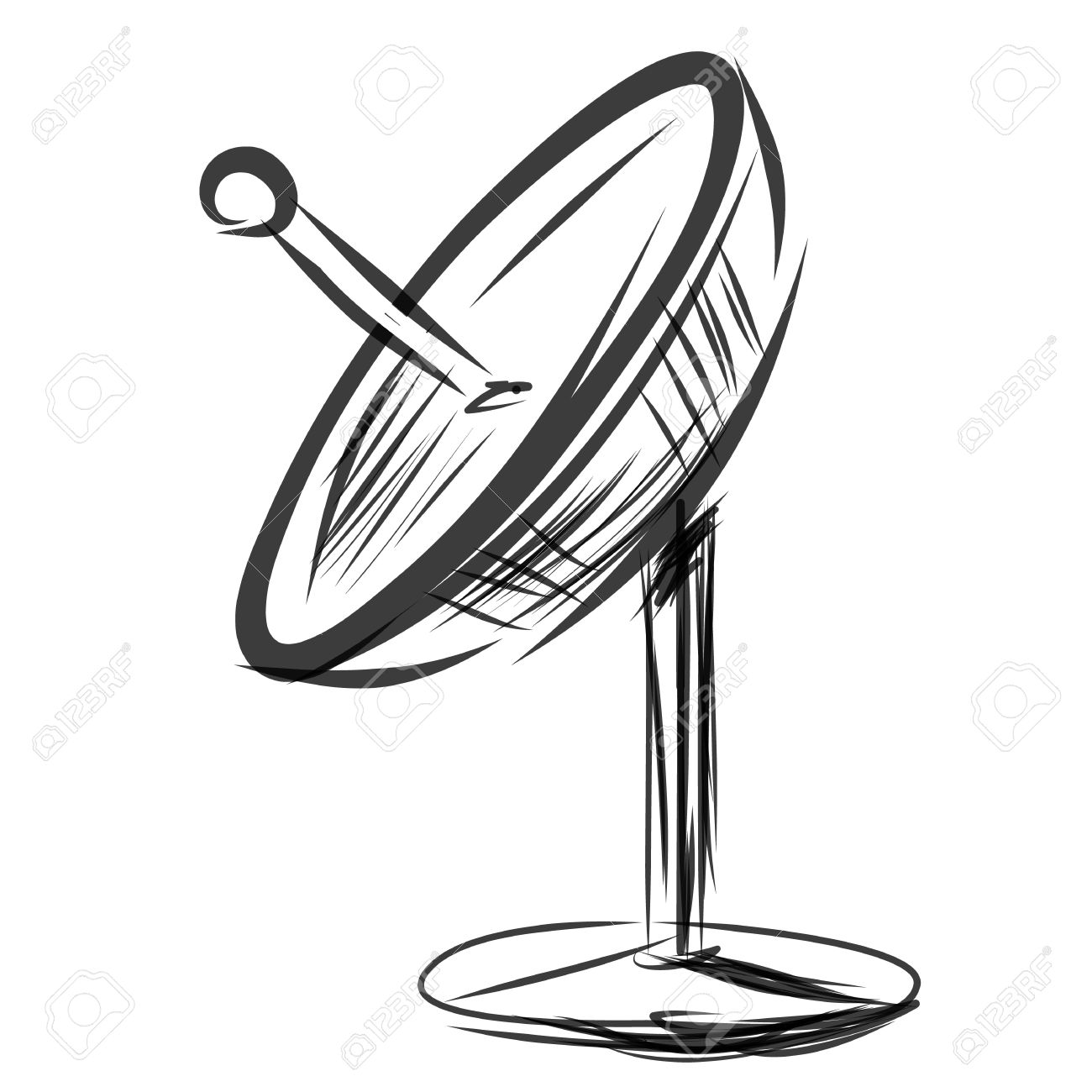 1300x1300 Satellite Dish. Sketch Vector Illustration Royalty Free Cliparts