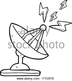 300x337 Freehand Drawn Cartoon Satellite Dish Stock Vector Art