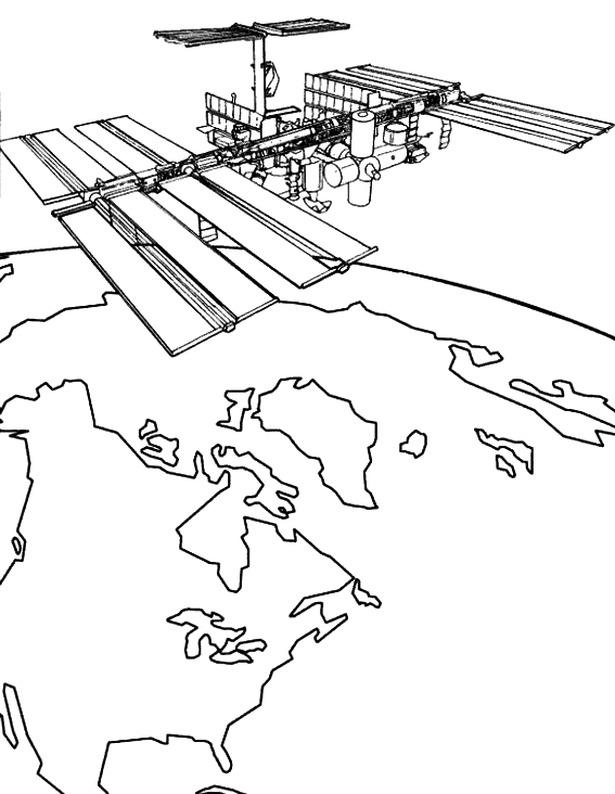 567x732 Coloring Artificial Satellite In The Space Picture