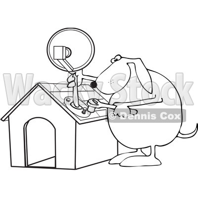 400x400 Free Vector Clip Art Illustration Of A Black And White Dog