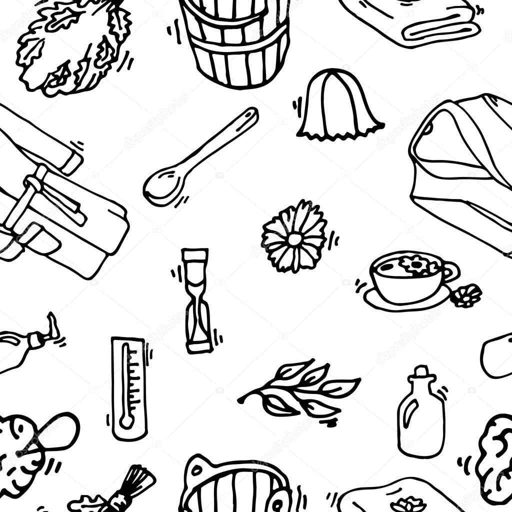1024x1024 Pattern Of Sauna Icons. Stock Vector Netkoff