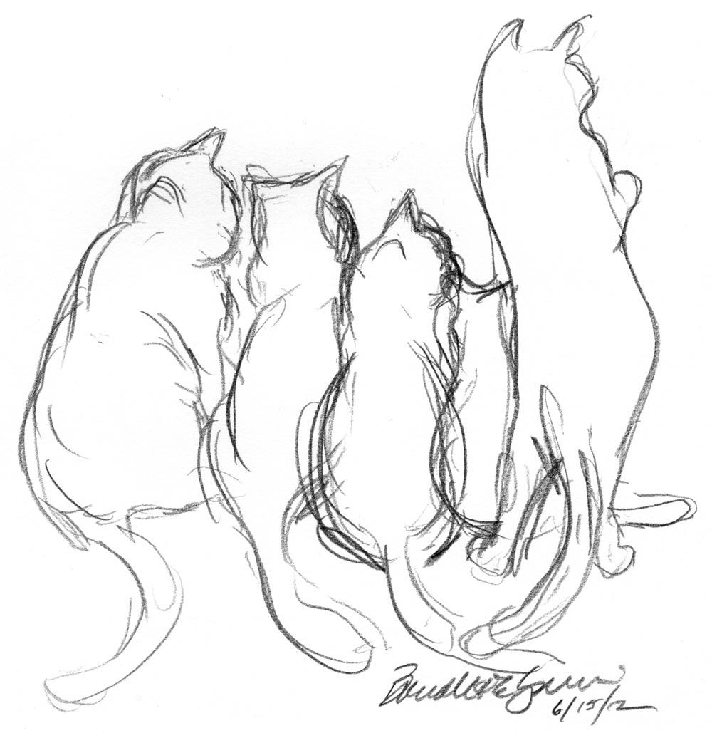 1000x1029 Sketch A Cat In Ink