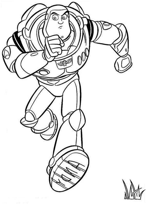 600x840 Buzz Is Running Toy Story Coloring Pages Colouring For Tiny Page