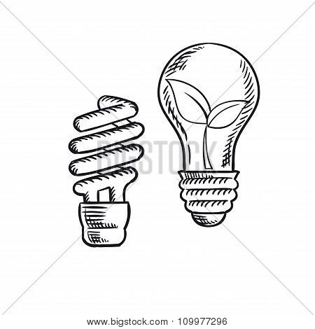 450x470 Sketch Save Energy Old Light Bulb Vector Amp Photo Bigstock
