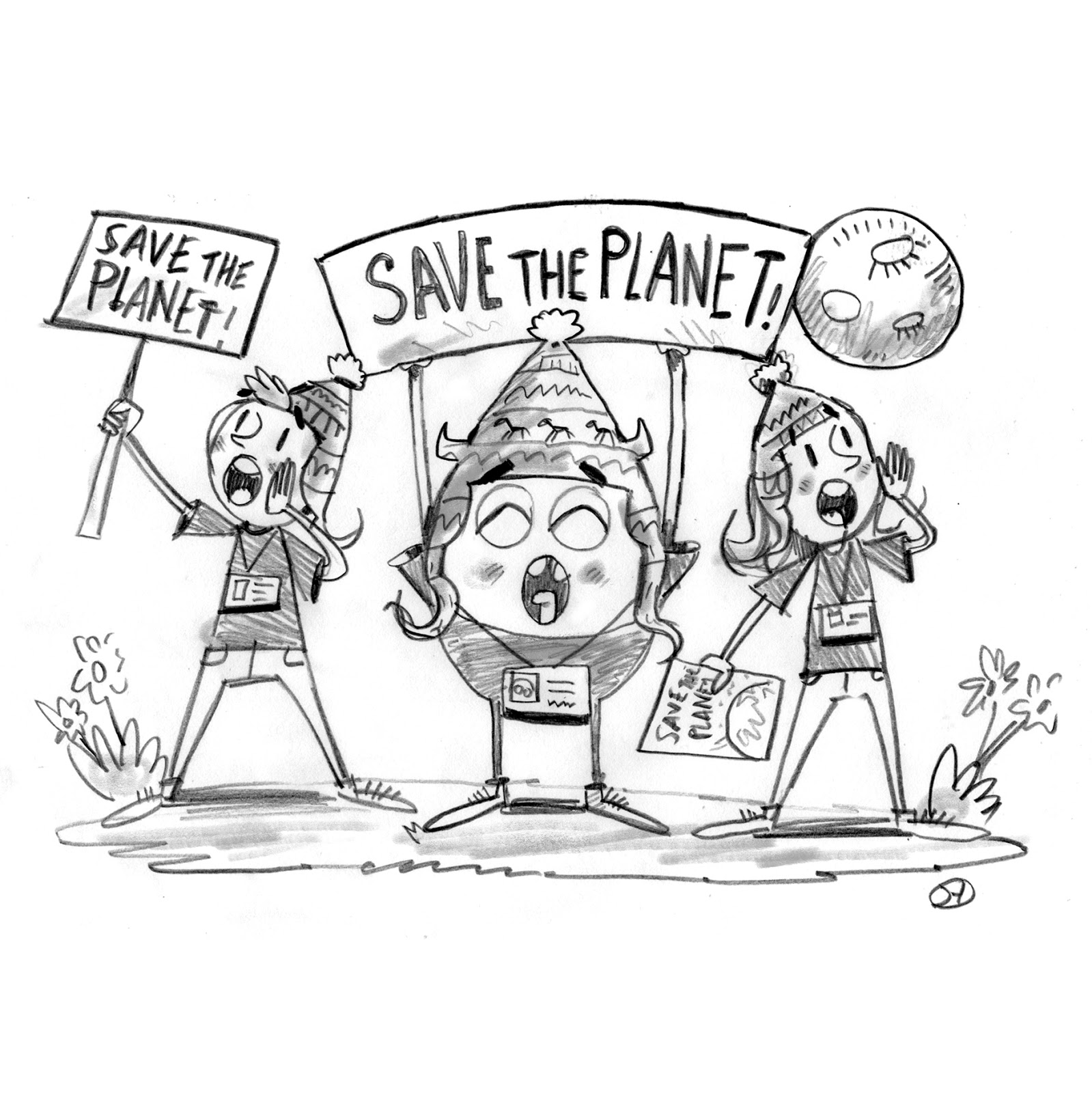 1599x1600 David Hurtado Illustration Blog Save The Planet Pencil Sketch
