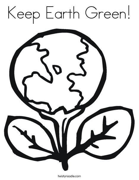 468x605 Keep Earth Green Coloring Page