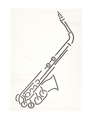 302x400 Saxophone Drawing